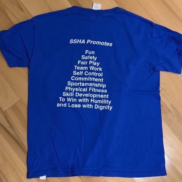 Boys ATC Navy Blue Stanley Stick Hockey Association hoodie & Short Sleeve- sz YM - Picture 16 of 16